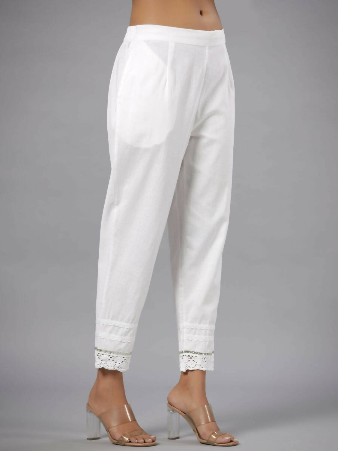 Juniper Women White Seer Sucker Embroidered High Slit Kurta - Distacart