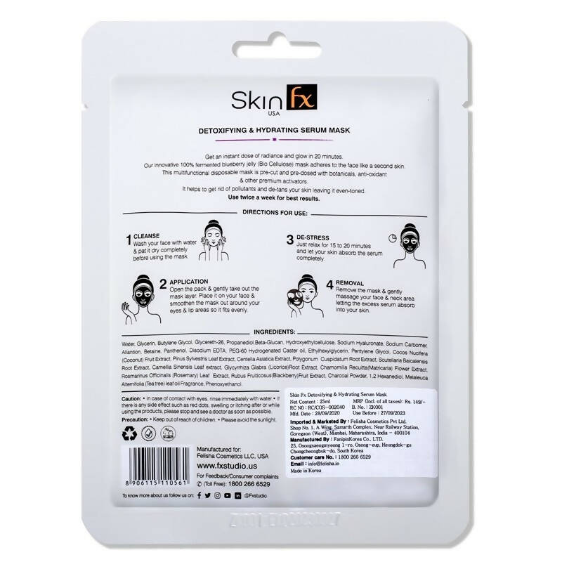 Skin Fx Detoxifying & Hydrating Serum Mask - Distacart