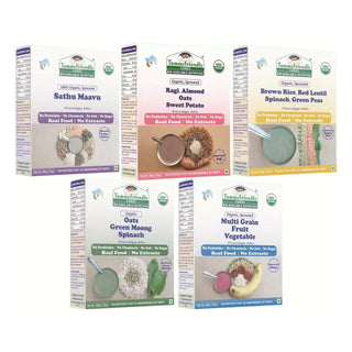 TummyFriendly Foods Organic Certified Stage3 Sprouted Porridge Mixes - 5 Packs - Distacart