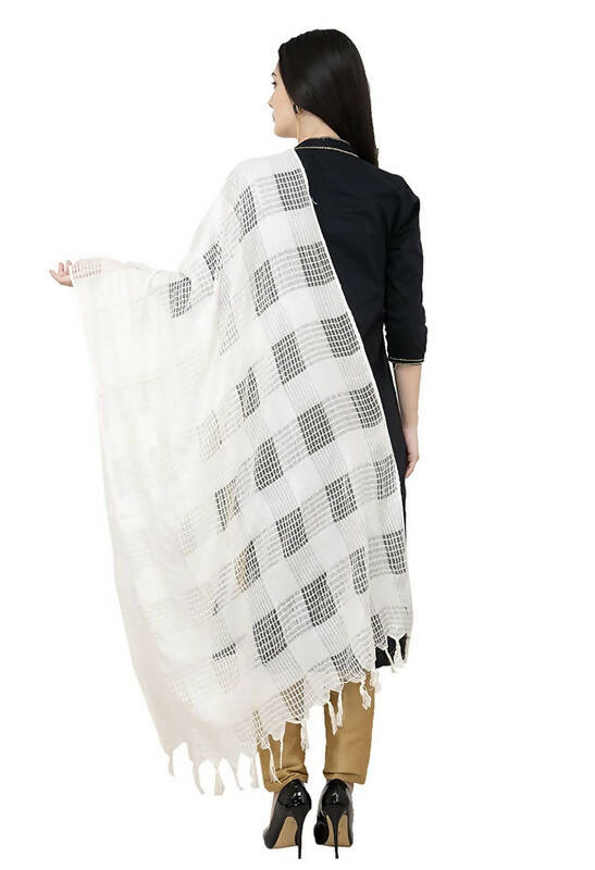 Mominos Fashion Moeza White Window Cotton Dupatta - Distacart