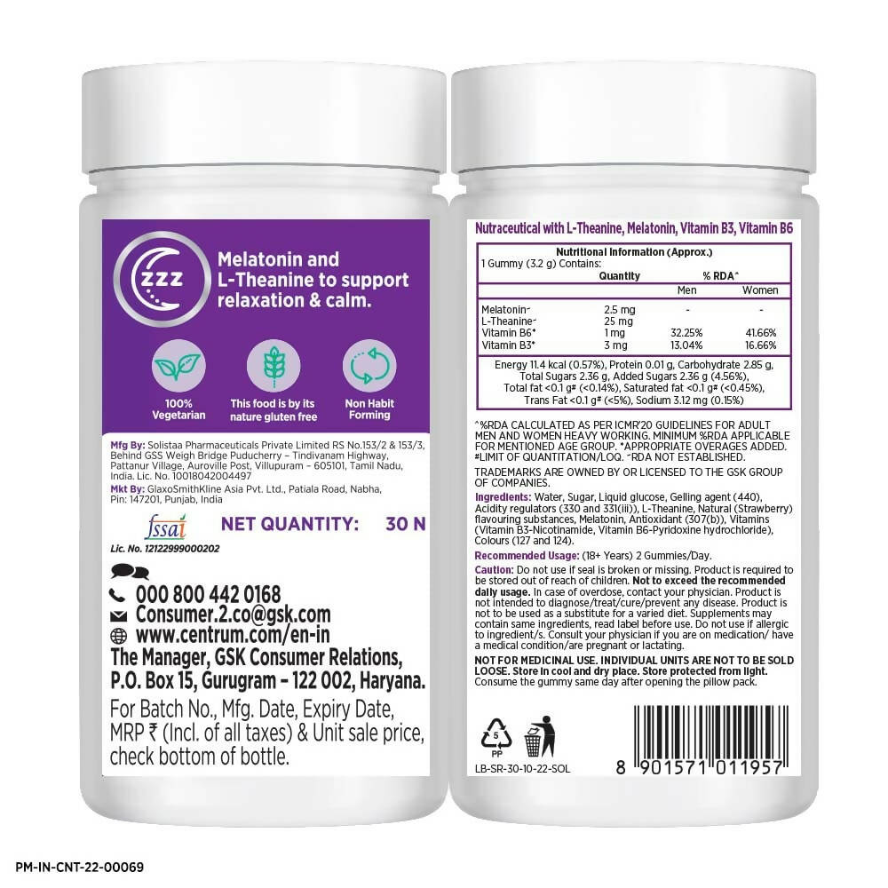 Centrum Sleep & Refresh Gummies - Strawberry Flavor - Distacart