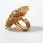 Thumbnail for Mominos Fashion Joharkamal Gold-Plated Stone Studded Adjustable Finger Ring - Design 12 - Distacart