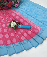 Thumbnail for DEIANA'S Beautiful Golden Jari with New Design Soft Lichi Silk Saree - Pink - Distacart