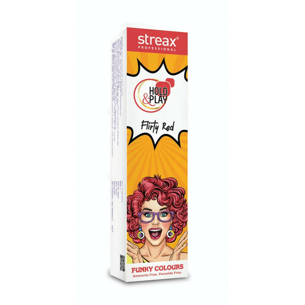 Streax Professional Hold & Play Funky Colours - Flirty Red - Distacart