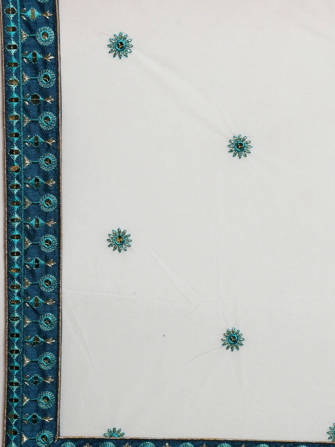 House of Panchhi Women Teal Georgette Sequins Work Lehenga & Blouse with Dupatta - Distacart