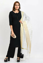 Thumbnail for Mominos Fashion Moeza Women's Banarsi Silk Woven Design White Dupatta - Distacart