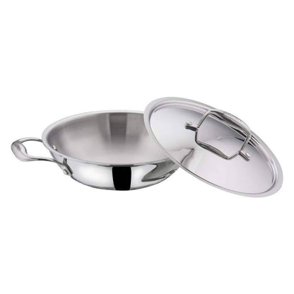 Vinod Platinum Triply Stainless Steel Kadai With Lid - Distacart