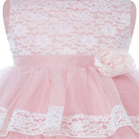Thumbnail for Asmaani Baby Girl's Pink Colour Satin A-Line Maxi Full Length Dress (AS-DRESS_22166) - Distacart