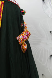 Thumbnail for Green Viscose Rayon Thread Embroidered Navratri Lehenga Choli with Dupatta - Raas - Distacart