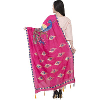 Thumbnail for A R Silk Silk Peacock Multi Fancy Dupatta Color Rani Dupatta or Chunni