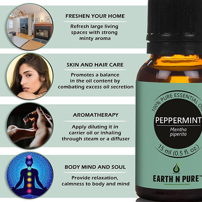 Earth N Pure Essential Oils (Eucalyptus, Peppermint & Tea Tree)
