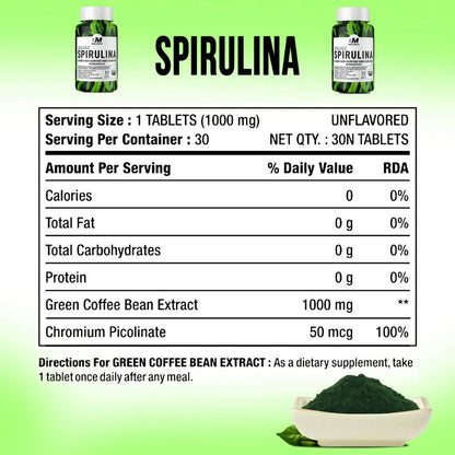 BM Wellness Organic Spirulina Tablets - Distacart