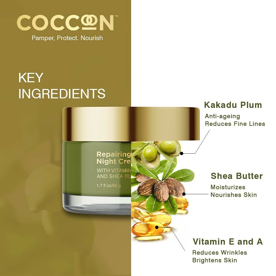 Coccoon Repairing Night Cream With Vitamin C Kakadu Plum and Shea Butter - Distacart