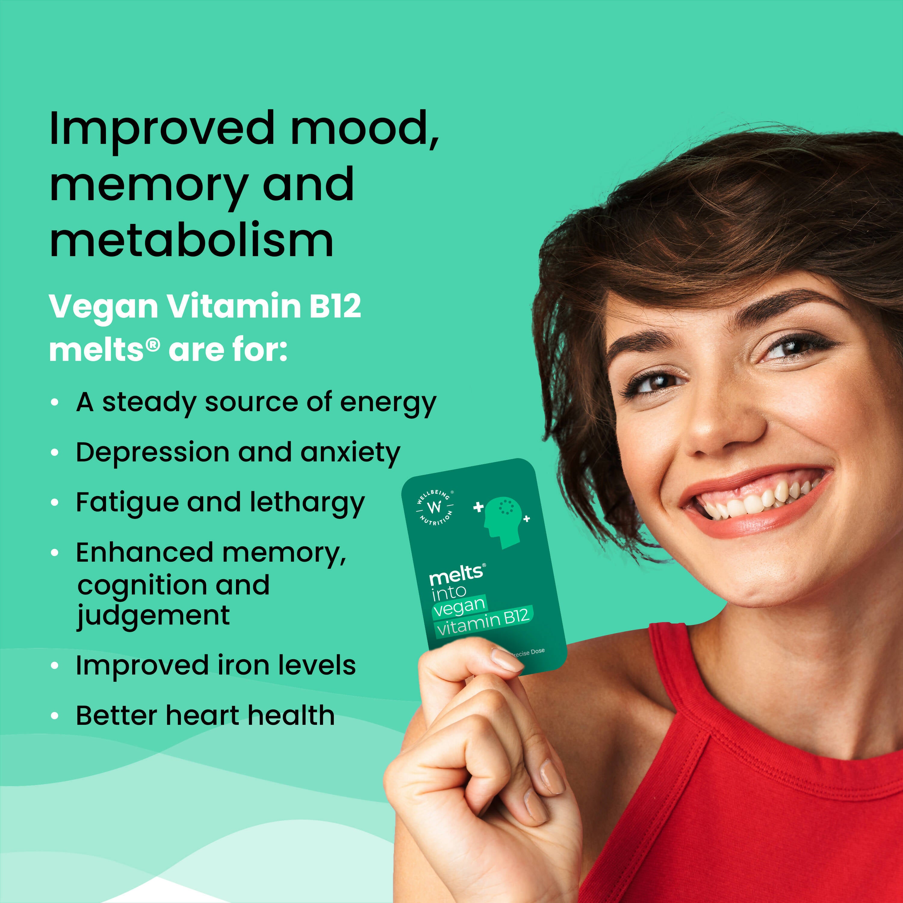 Wellbeing Nutrition Melts Vegan Vitamin B12 Thin Strips-Misty Orange Mint Flavor - Distacart