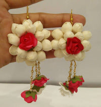 Thumbnail for Pink and White Floral Earrings