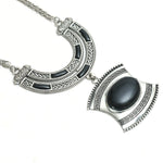 Thumbnail for Mominos Fashion Johar Kamal Oxidised Silver-Plated Stone Work Long Necklace Handicraft - Distacart