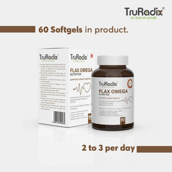 Truradix Flax Omega Nutrition Soft Gels - Distacart