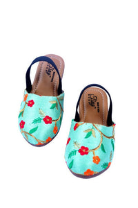 Thumbnail for Tiny Bugs Girls Embroidered Strap Ethnic Jutis-Green - Distacart