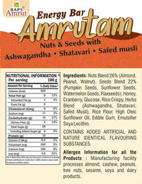Thumbnail for Baps Amrut Energy Bar Amrutam (Nuts & Seeds With Ashwagandha , Shatavari , Safed Musli) - Distacart
