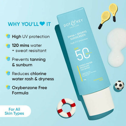 Dot & Key Swim + Sports Sunscreen SPF 50 PA+++ - Distacart