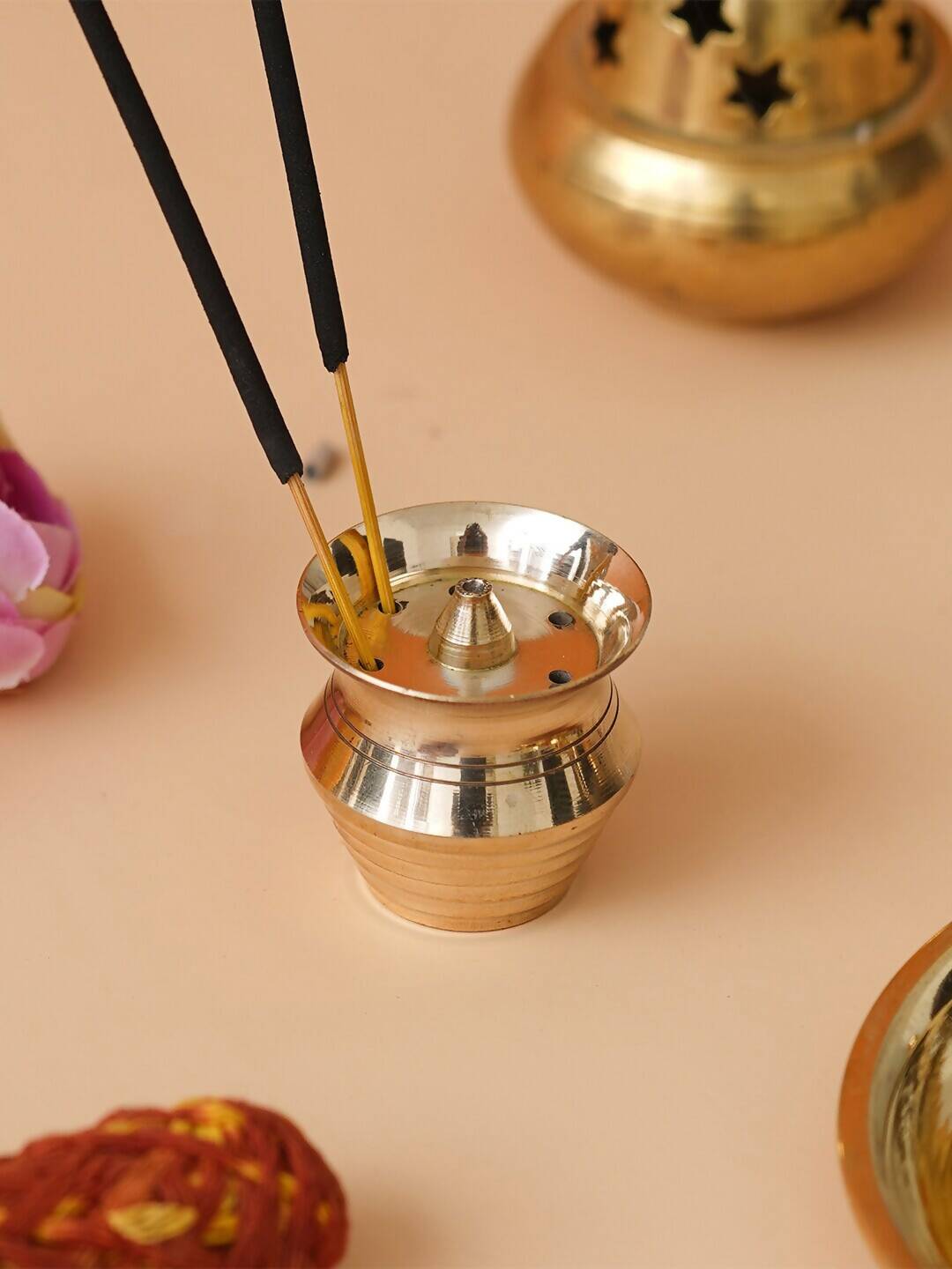 eCraftIndia Yellow Brass Incense Stick Holder - Distacart
