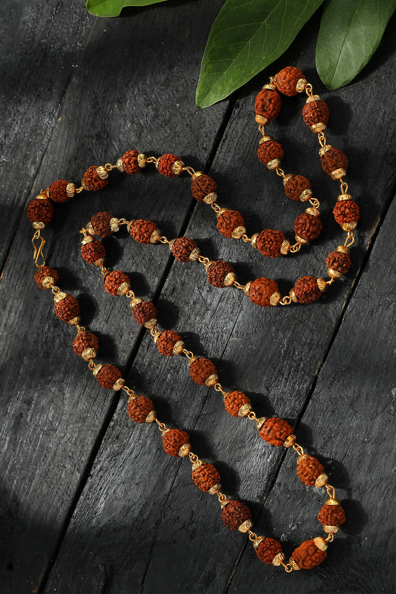 Mominos Fashion Joharkamal Gold-Plated Statement Rudraksha Mala Long Necklace (Golden) - Distacart