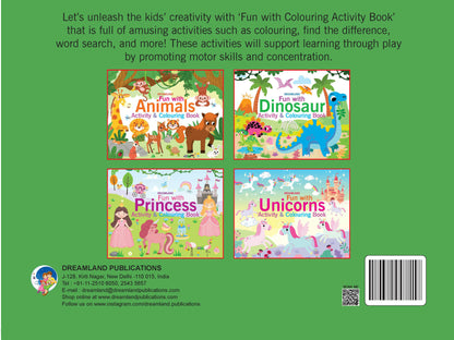 Dreamland Fun with Animals Activity & Colouring : Children Interactive & Activity Book - Distacart