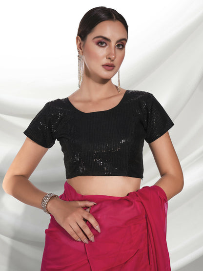 Pink Organza Solid Saree With Unstitched Blouse Piece - Shanaya - Distacart