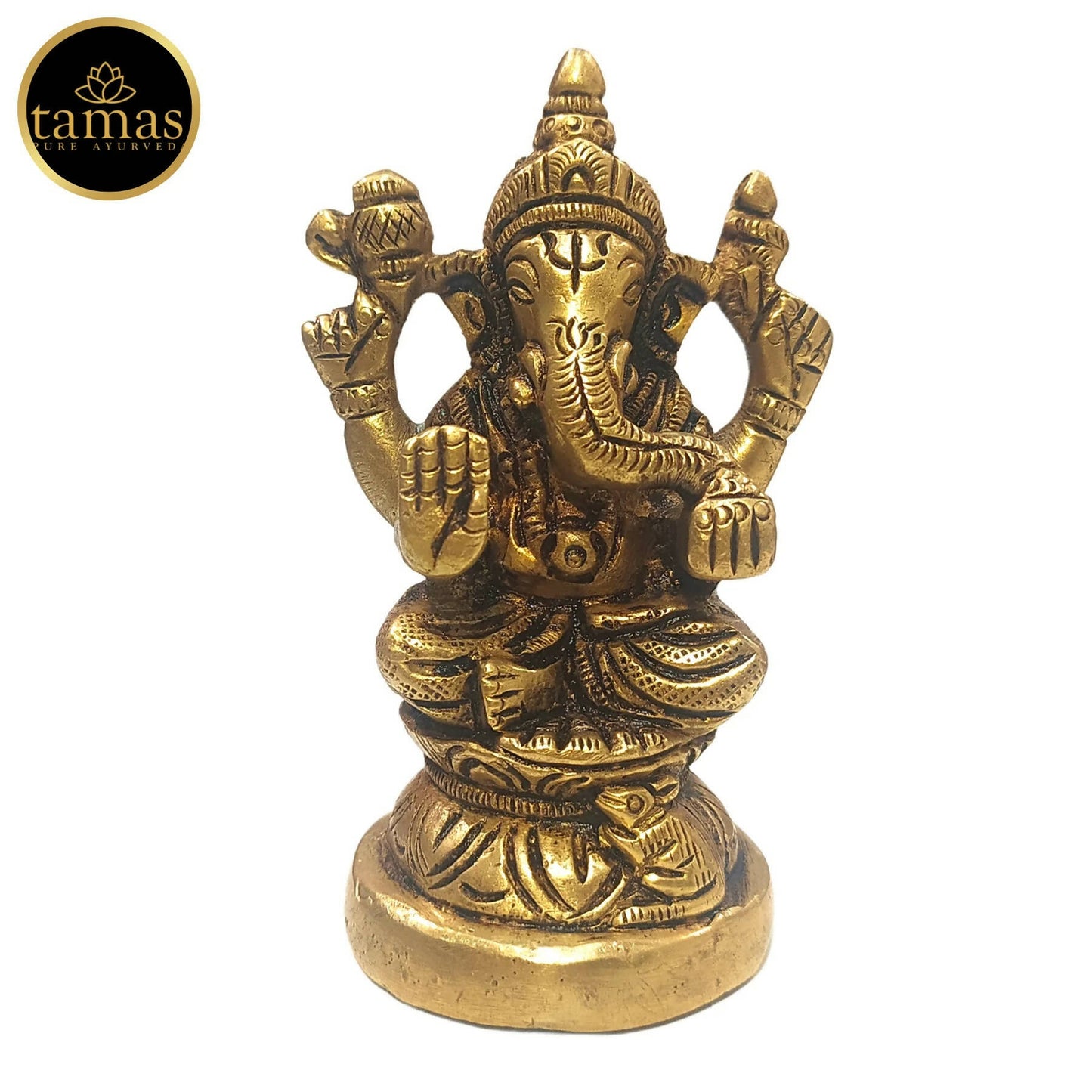 Tamas Brass Handmade Vinayakmoorti Ganesha Statue (Golden) - Distacart