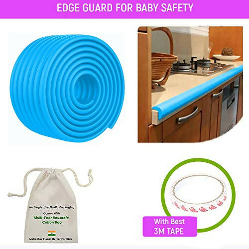 Safe-O-Kid Unique High Density- Prevents From Head Injury Multi-Functional 2 Meter Edge Guard - Blue - Distacart