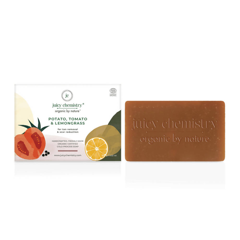 Juicy Chemistry Potato ,Tomato & Lemongrass Soap For Tan Removal - Distacart