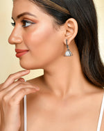 Thumbnail for VOJ Women Sliver Triangle with Pearl Stainless Steel Stud Earrings - Distacart
