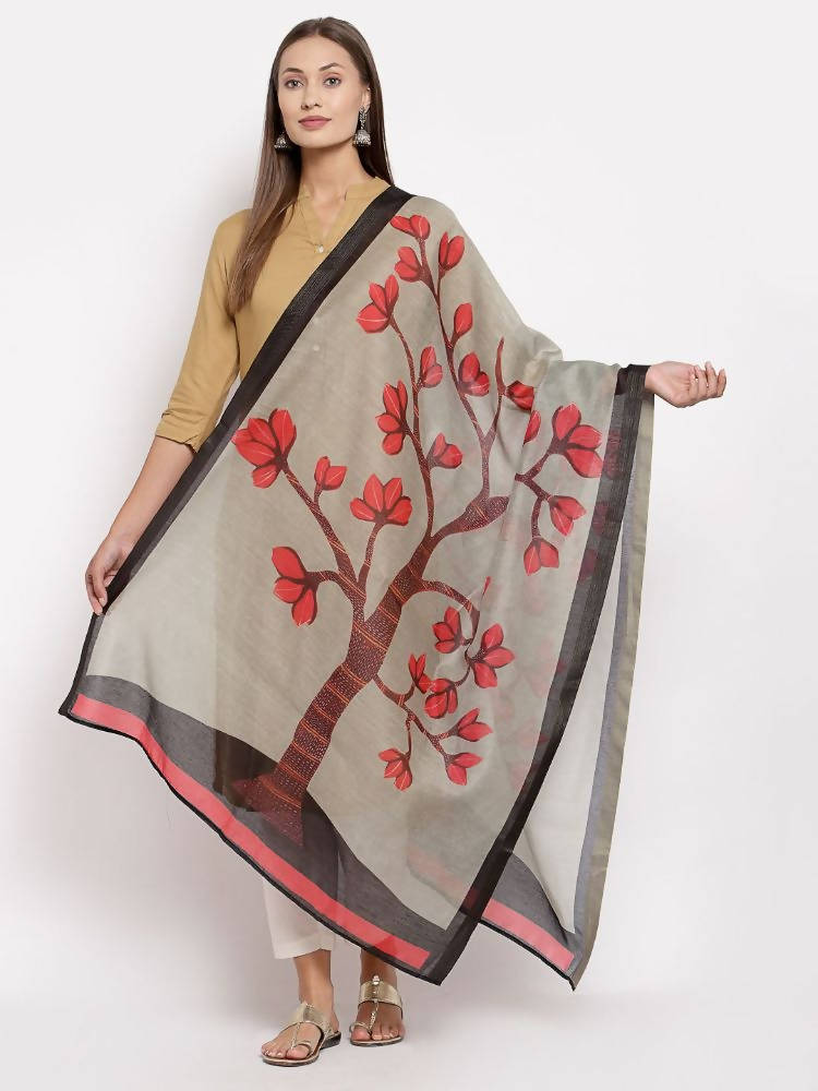 Myshka Women's Multi Cotton Print Casual Dupatta