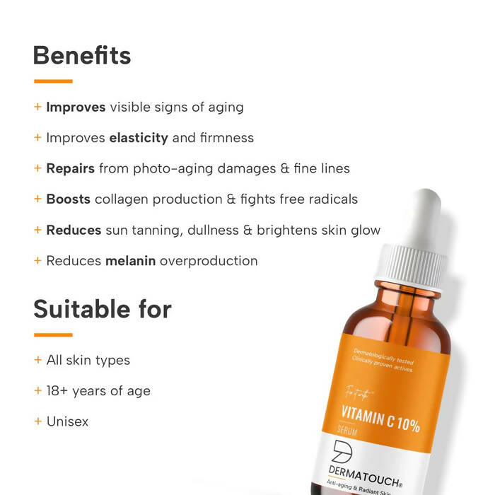 Dermatouch Vitamin C 10% Serum For Anti-aging & Radiant Skin - Distacart
