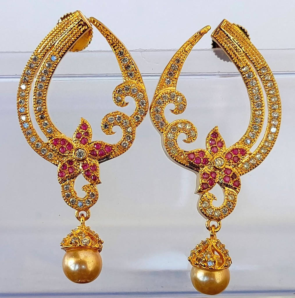 Pink CZ Designer Earrings - Distacart