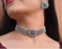 Thumbnail for Mominos Fashion Silver color Necklace with Kundan work Mangalsutra - Distacart