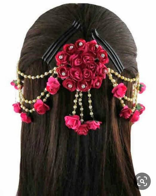 Pink Flower Hair Brooch