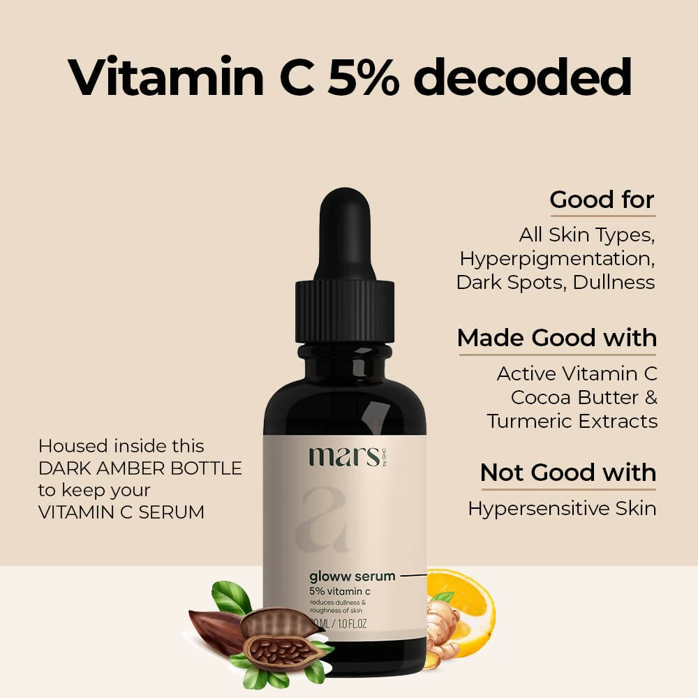 Mars By GHC Vitamin C Gloww Face Serum For Sensitive Skin - Distacart