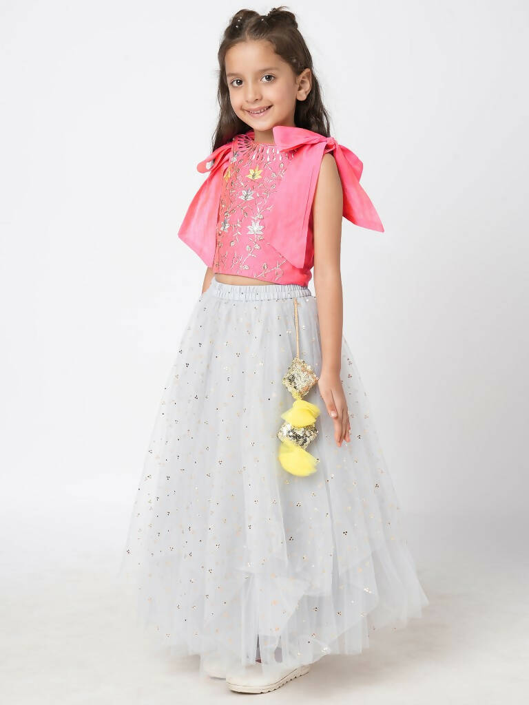 Lil Drama Girls Choli With Ghaghra Set - Pink - Distacart