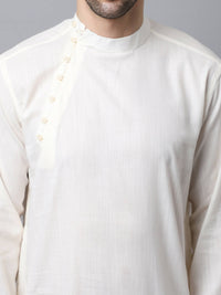 Thumbnail for Even Apparels White Pure Cotton Men's Kurta With Side Placket - Distacart