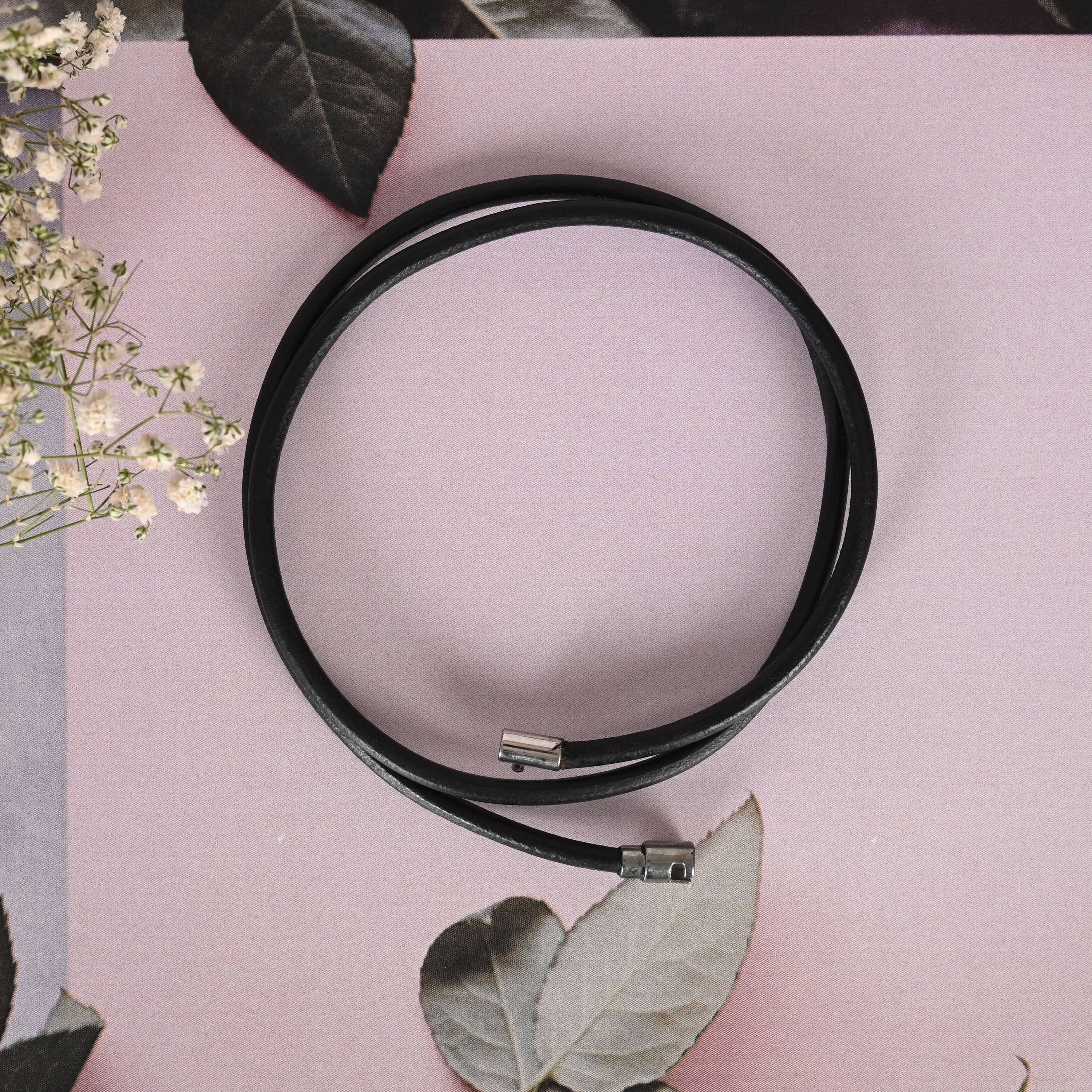 NVR Men Black Wraparound Bracelet - Distacart