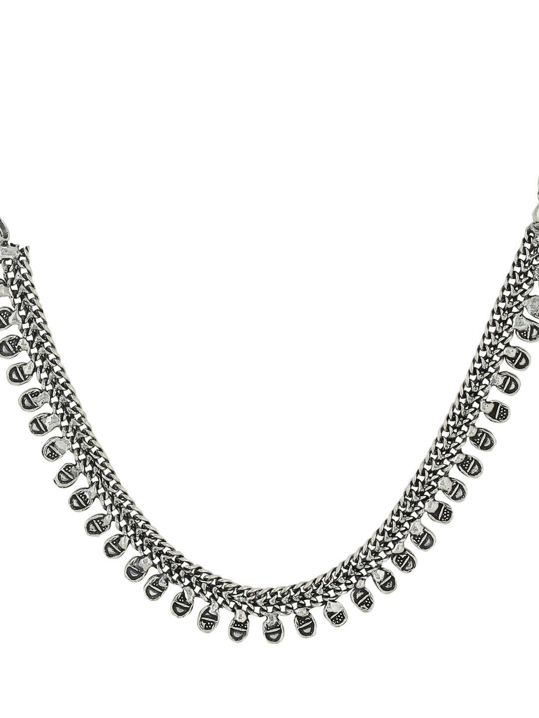 NVR Women Silver-Plated Oxidised Necklace - Distacart