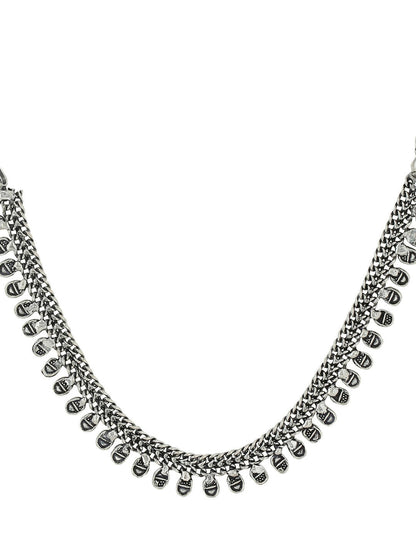 NVR Women Silver-Plated Oxidised Necklace - Distacart