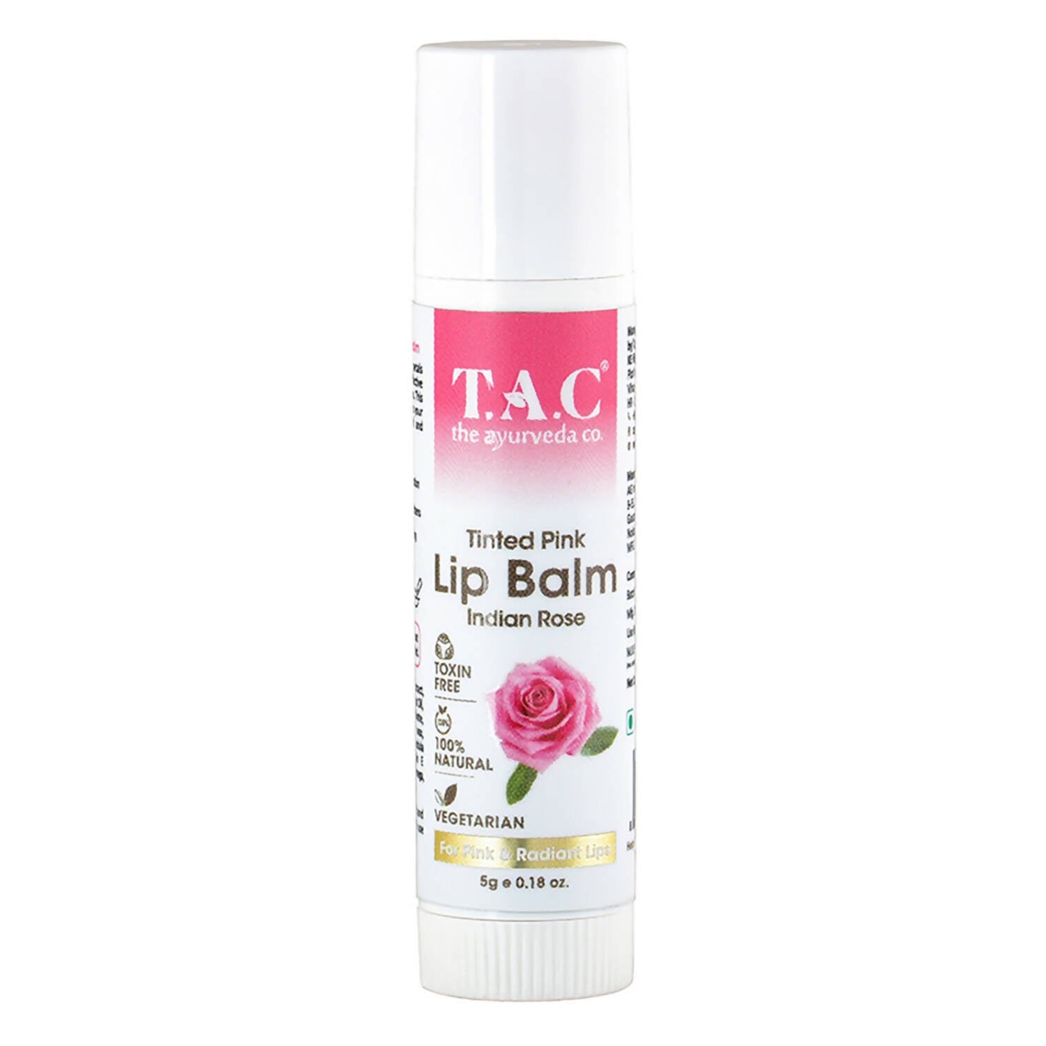 TAC - The Ayurveda Co. Tinted Indian Rose Vegan Lip Balm - Distacart