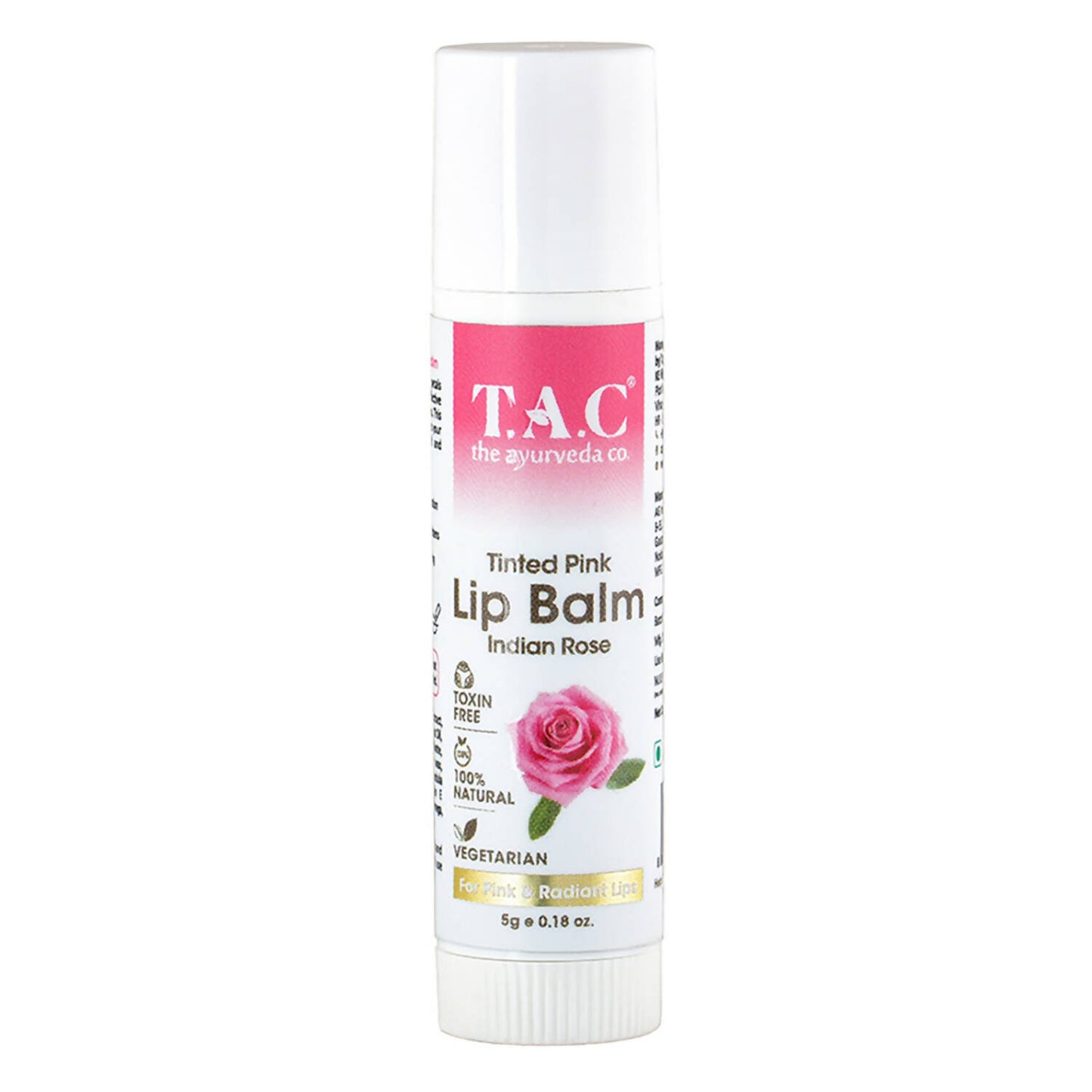 TAC - The Ayurveda Co. Tinted Indian Rose Vegan Lip Balm - Distacart