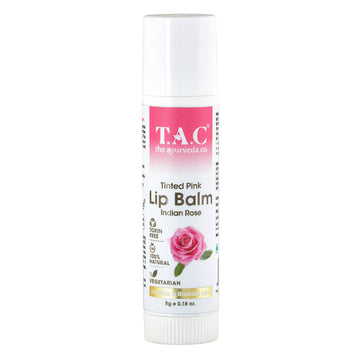 TAC - The Ayurveda Co. Tinted Indian Rose Vegan Lip Balm - Distacart