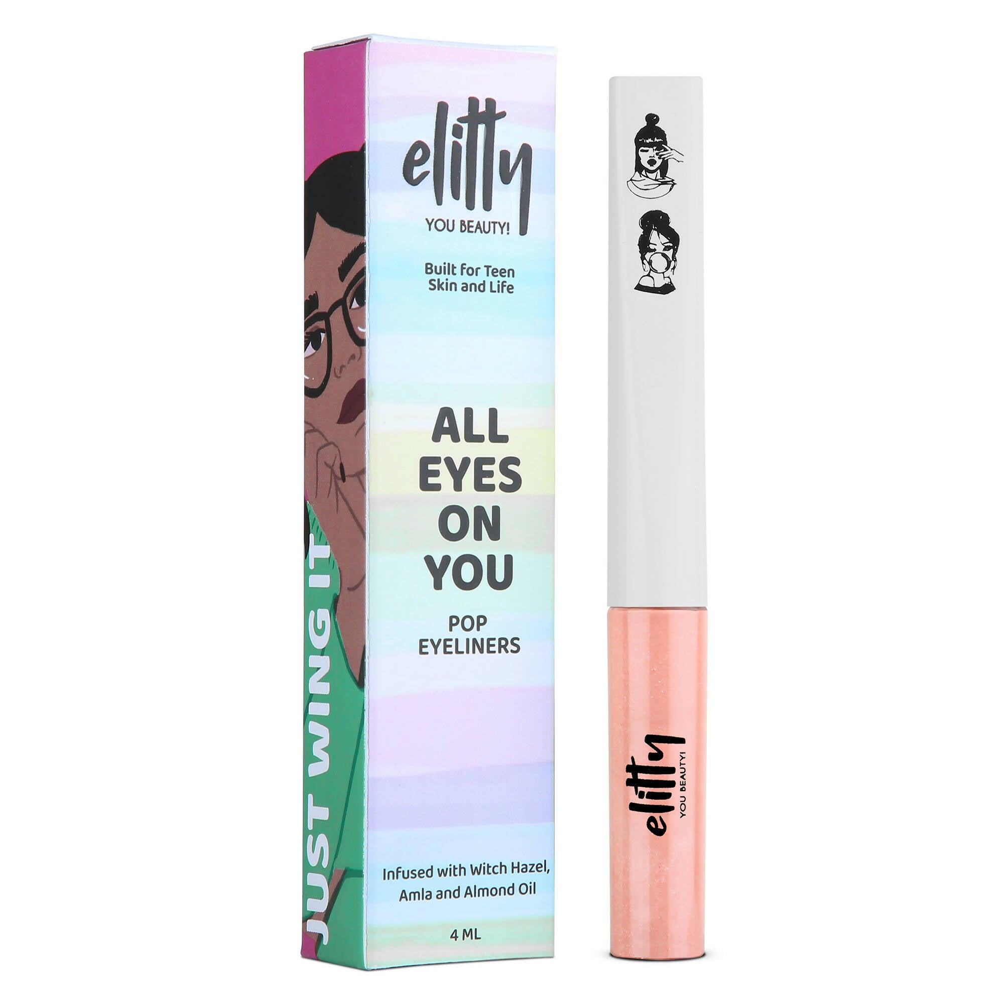 Elitty Peach Pop Color Matte Finish Liquid Eyeliner - Fading Love-Pink - Distacart