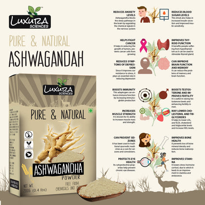 Luxura Sciences Natural Ashwagandha Powder - Distacart