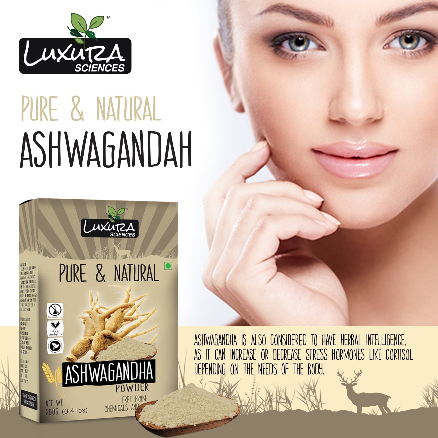 Luxura Sciences Natural Ashwagandha Powder - Distacart