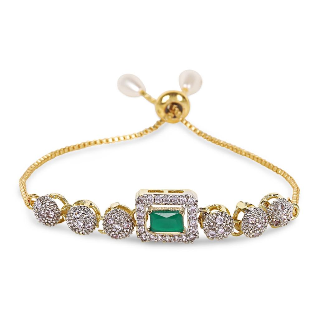 Rhodium-Plated Alloy American Diamond Studded Bracelets - The Pari - Distacart